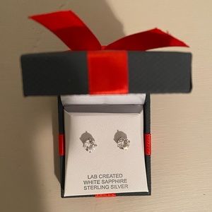 Earrings Stirling Silver White Sapphire